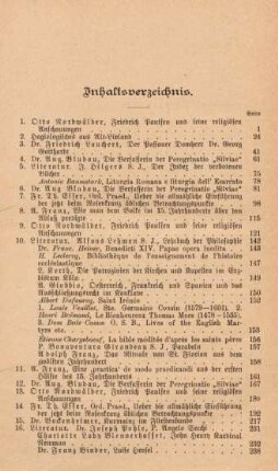 III-IV Inhaltsverzeichnis