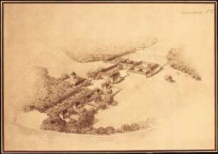 Nationalpolitische Erziehungsanstalt im Weserbergland Schinkelwettbewerb 1941: Perspektivische Ansicht (Vogelschau)
