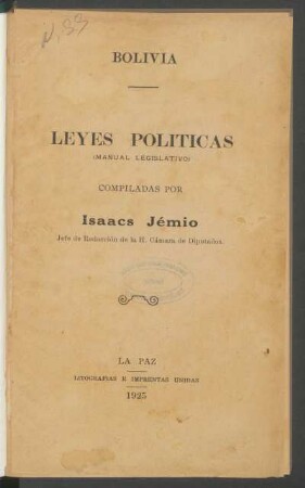 Leyes políticas : (manual legislativo)