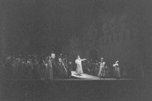 Szenenbilder aus "Chowanschtschina" von Modest Mussorgski. Staatsoper Berlin, 13.11.1958