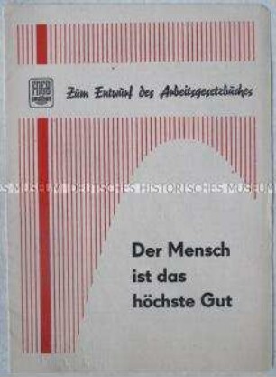 Propagandaschrift des FDGB zur Diskussion um das Arbeitsgesetzbuch der DDR