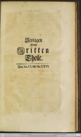 Beylagen Zum Dritten Theile