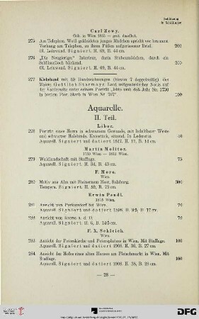 Aquarelle II. Teil (Nr. 278-290)