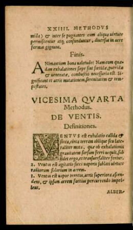 Vicesima Quarta Methodus. De Ventis.