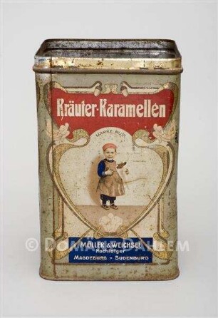 Große Bonbon-Dose "Kräuter Karamellen"