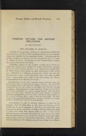 Foreign Affairs and British Relations.