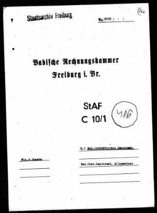 Statistisches Landesamt Baden; Allgemeines