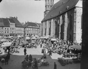 Bautzen. Blick auf den Fleischmarkt an der Petrikirche