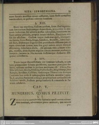 Cap. V. De Muneribus, Quibus Praefuit
