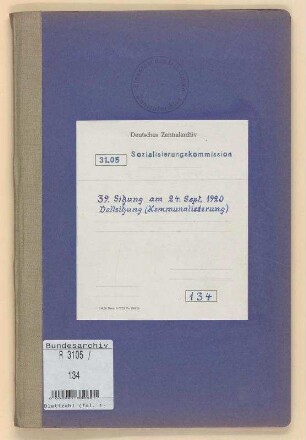 39. Sitzung am 24. Sept. 1920: Vollsitzung zur Kommunalisierung