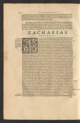 Zacharias Propheta.