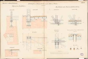 Straßenbrücke Köln-Deutz Schinkelwettbewerb 1892: Lager und Gelenke. Schnitte, Grundrisse, Details 1:25