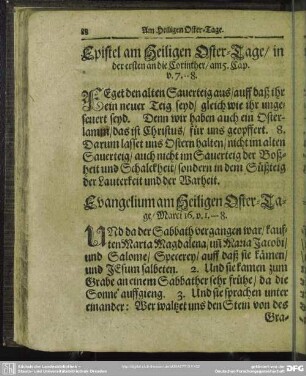Epistel am Heiligen Oster-Tage