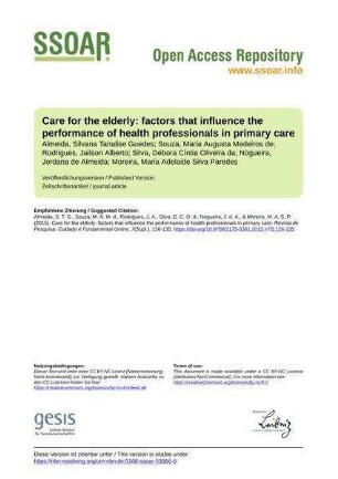 Care for the elderly: factors that influence the performance of health professionals in primary care