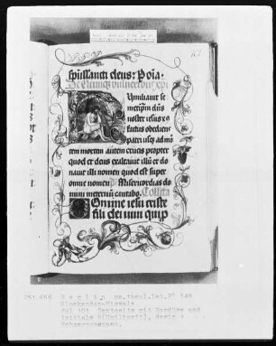Glockendon-Missale — Initiale H (Umiliavit), darin Schmerzensmann, Folio 101recto