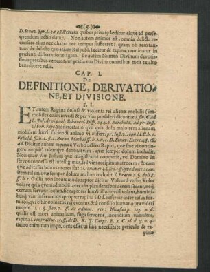 Cap. I. De Definitione, Derivatione, Et Divisione.