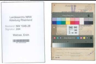 Entnazifizierung Erich Wehran , geb. 19.11.1895 (Fernmelder)