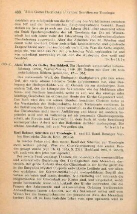 488 [Rezension] Zu Gottes Herrlichkeit