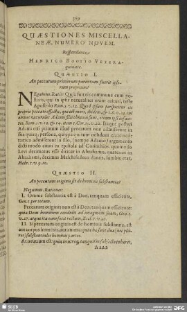 Quaestiones Miscellaneae, Numero Novem