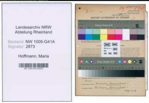Entnazifizierung Maria Hoffmann , geb. 09.08.1913 (Polizeibeamtin)
