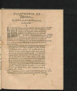 Disquisitio III. Respondente Godthardo ab Hoevel