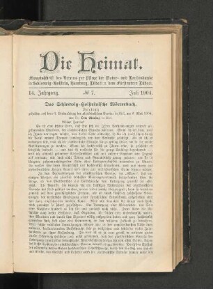 Das Schleswig=Holsteinische Wörterbuch.