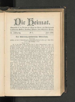 Das Schleswig=Holsteinische Wörterbuch.