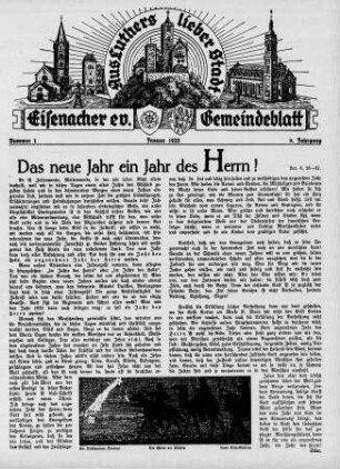 Eisenacher evangelisches Gemeindeblatt : Januar 1933
