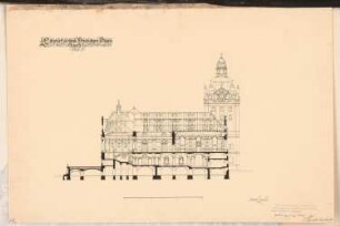 Prinzliches Palais, Berlin Schinkelwettbewerb 1901: Querschnitt