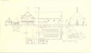 Döllgast, Hans; Pfändhausen (Bayern); Kath. Pfarrkirche - Lageplan; Grundrisse; Ansichten; Querschnitt; Schnitt