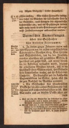 Vermischte Anmerkungen über die Geschichte des dritten Zeitraums