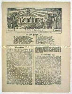Nachrichtenblatt "Leuchtturm" u.a. mit einem Bericht über die militärische Lage des Deutschen Reiches