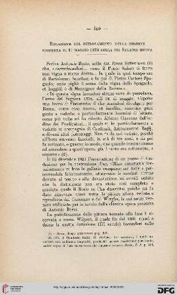Relazione del ritrovamento della regione scoperta il 31 maggio 1578 sulla via Salaria Nuova