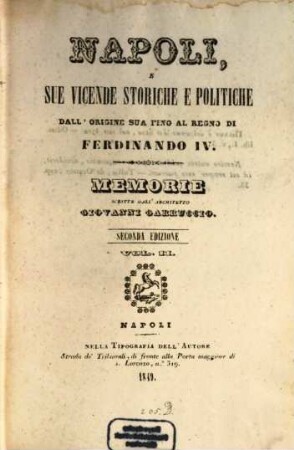 Napoli, e sue vicende storiche e politiche dall' origine sua fino al regno di Ferdinando IV., 2