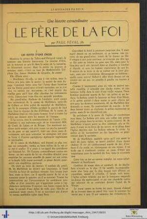 Le Père de la foi. Une histoire extraordinaire.