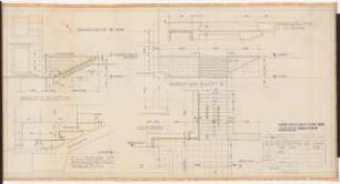 Reichsluftfahrtministerium, Berlin: Gartentreppen Q2-4R: Schnitte, Grundriss 1:50, Detailschnitte 1:10