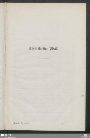 Theoretischer Theil