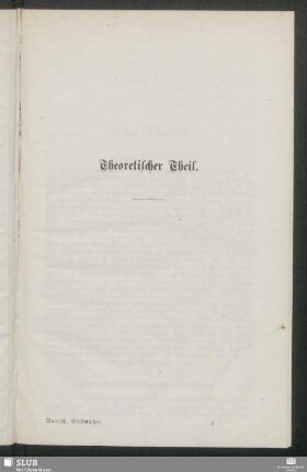 Theoretischer Theil