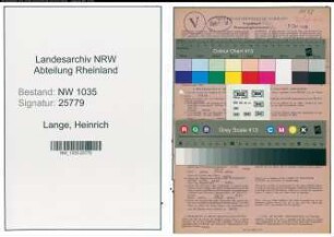Entnazifizierung Heinrich Lange , geb. 08.12.1909 (Arbeiter)
