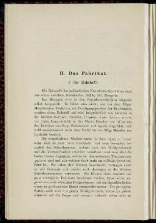 II. Das Fabrikat
