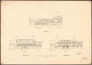 Kurhaus, Wiesbaden: 3 Querschnitte 1:200