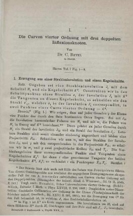 I. Die Curven vierter Ordnung mit drei doppelten Inflexionsknoten.