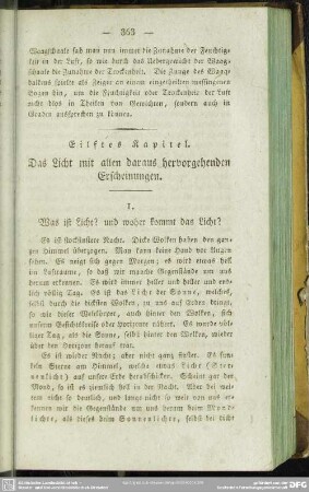 Eilftes Kapitel. Das Licht mit allen daraus hervorgehenden Erscheinungen