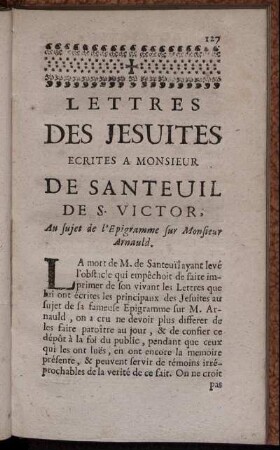 Lettres des Jesuites [...].
