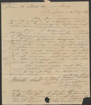 Brief an B. Schott's Söhne : 02.03.1829