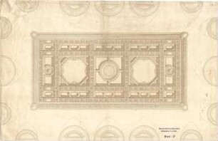 Neureuther, Gottfried von; München; Königlich - Bayerische Polytechnische Schule (TU) - Aula (Deckenabwicklung)
