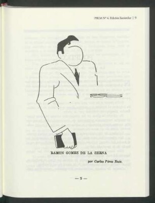 Ramón Gómez de la Serna - [Caricatura por Carlos Pérez Ruiz.]