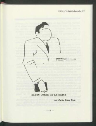 Ramón Gómez de la Serna - [Caricatura por Carlos Pérez Ruiz.]
