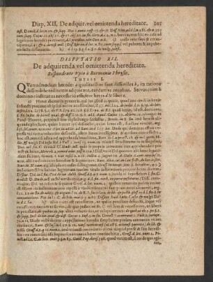 Disputatio XII. De adquirenda vel omittenda hereditate