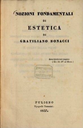 Nozioni fondamentali di Estetica